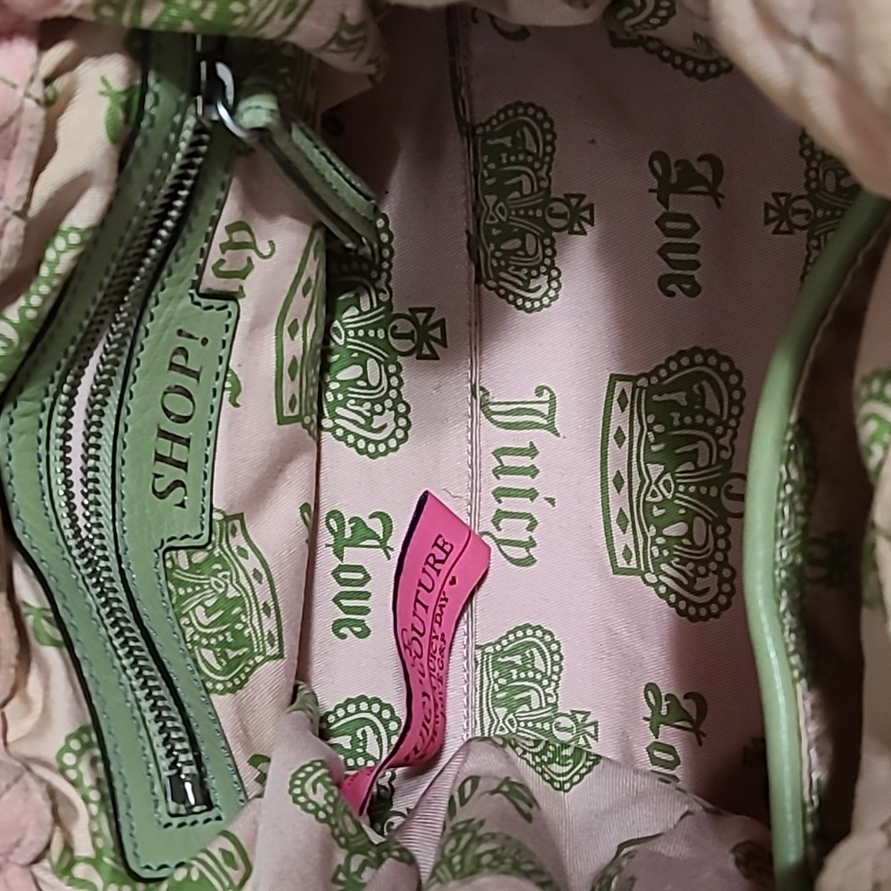 Juicy Couture Vintage Y2K SALE Rare Velvet Pink and Green Women's Bag - Picture 8 of 16